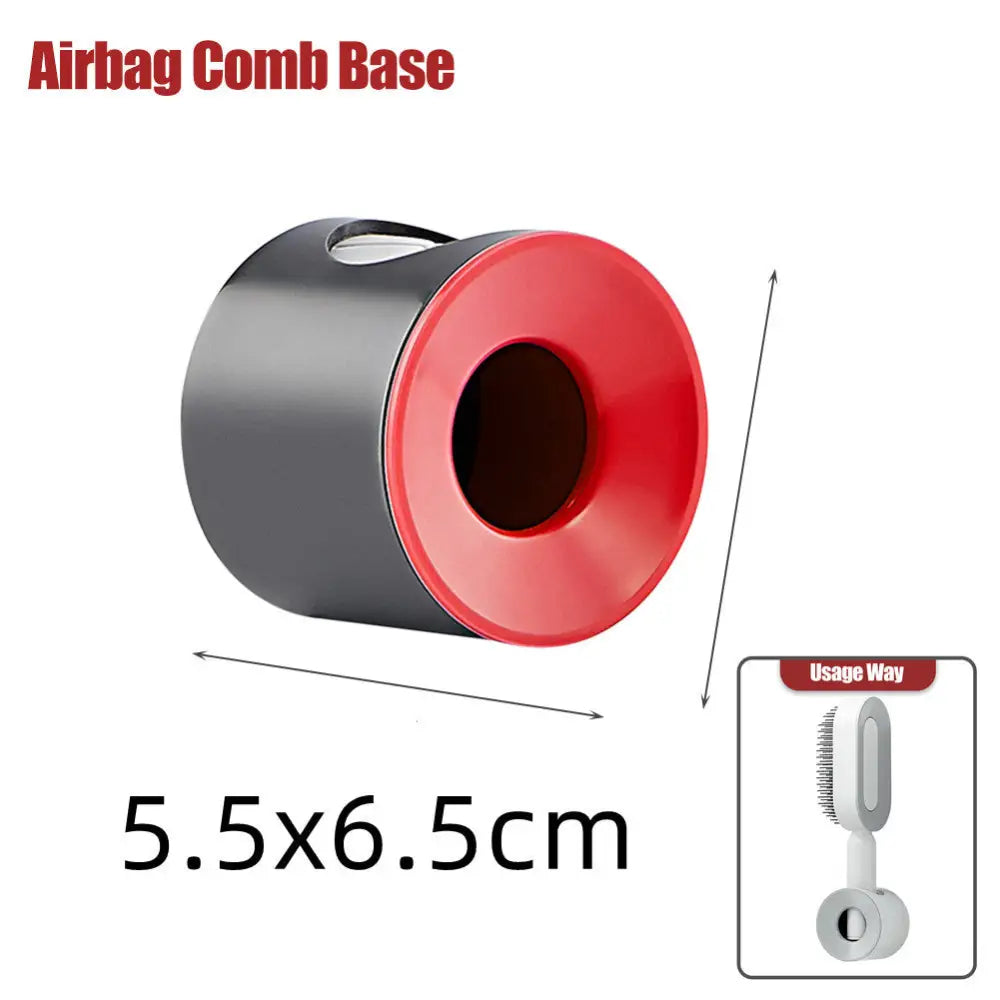 Self Cleaning Hairbrush with 3D Air Cushion for Healthy Hair Big red base
