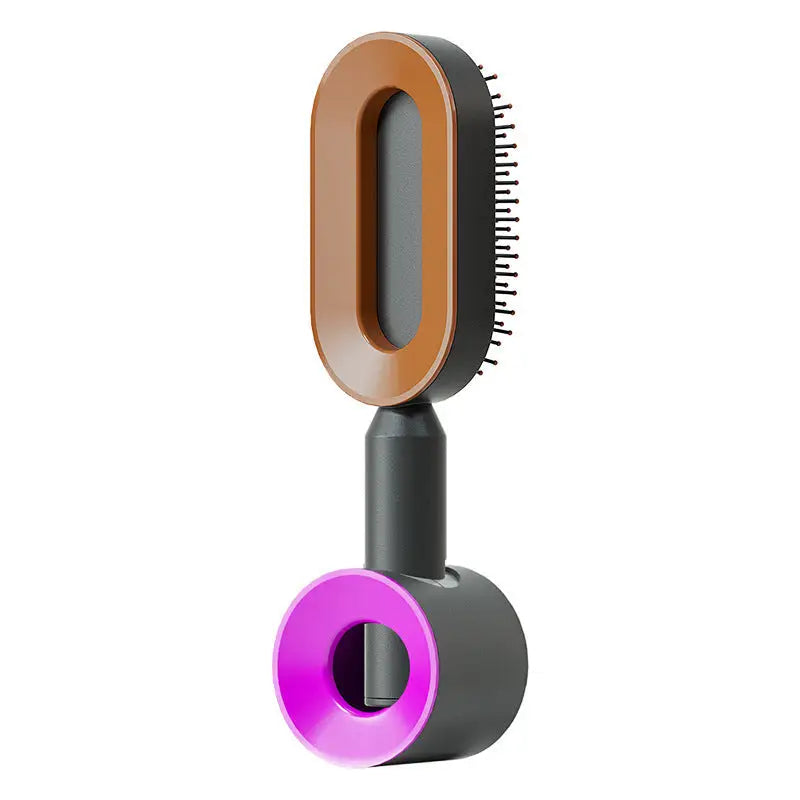Self Cleaning Hairbrush with 3D Air Cushion for Healthy Hair Black gold Set