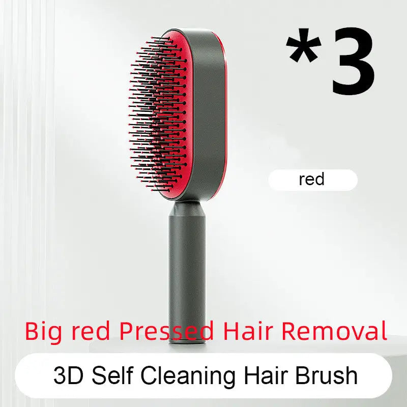 Self Cleaning Hairbrush with 3D Air Cushion for Healthy Hair Set