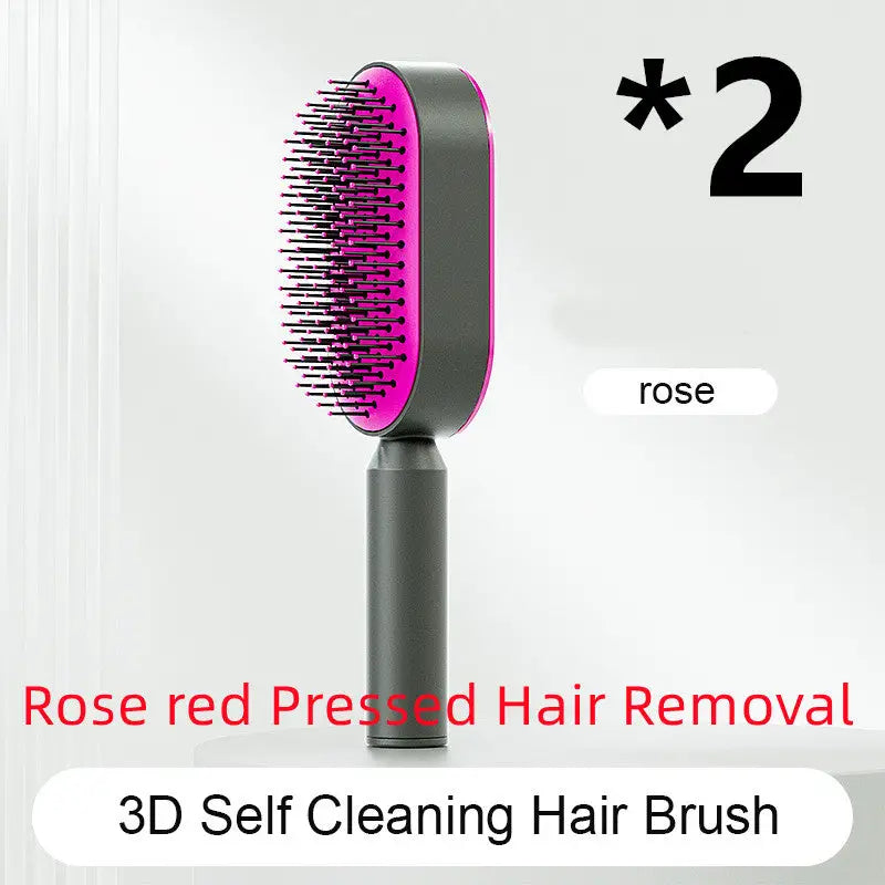 Self Cleaning Hairbrush with 3D Air Cushion for Healthy Hair Set E