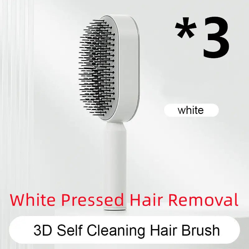 Self Cleaning Hairbrush with 3D Air Cushion for Healthy Hair Set G