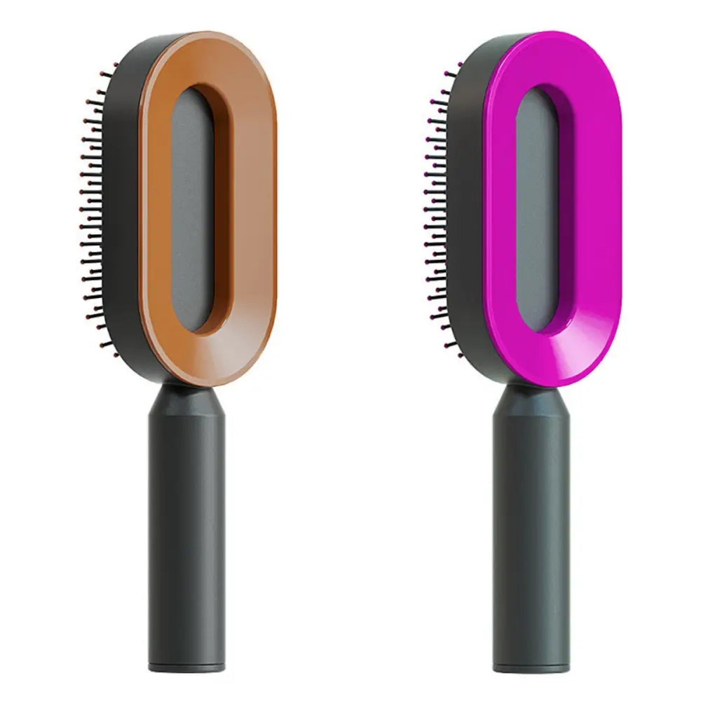 Self Cleaning Hairbrush with 3D Air Cushion for Healthy Hair Set O