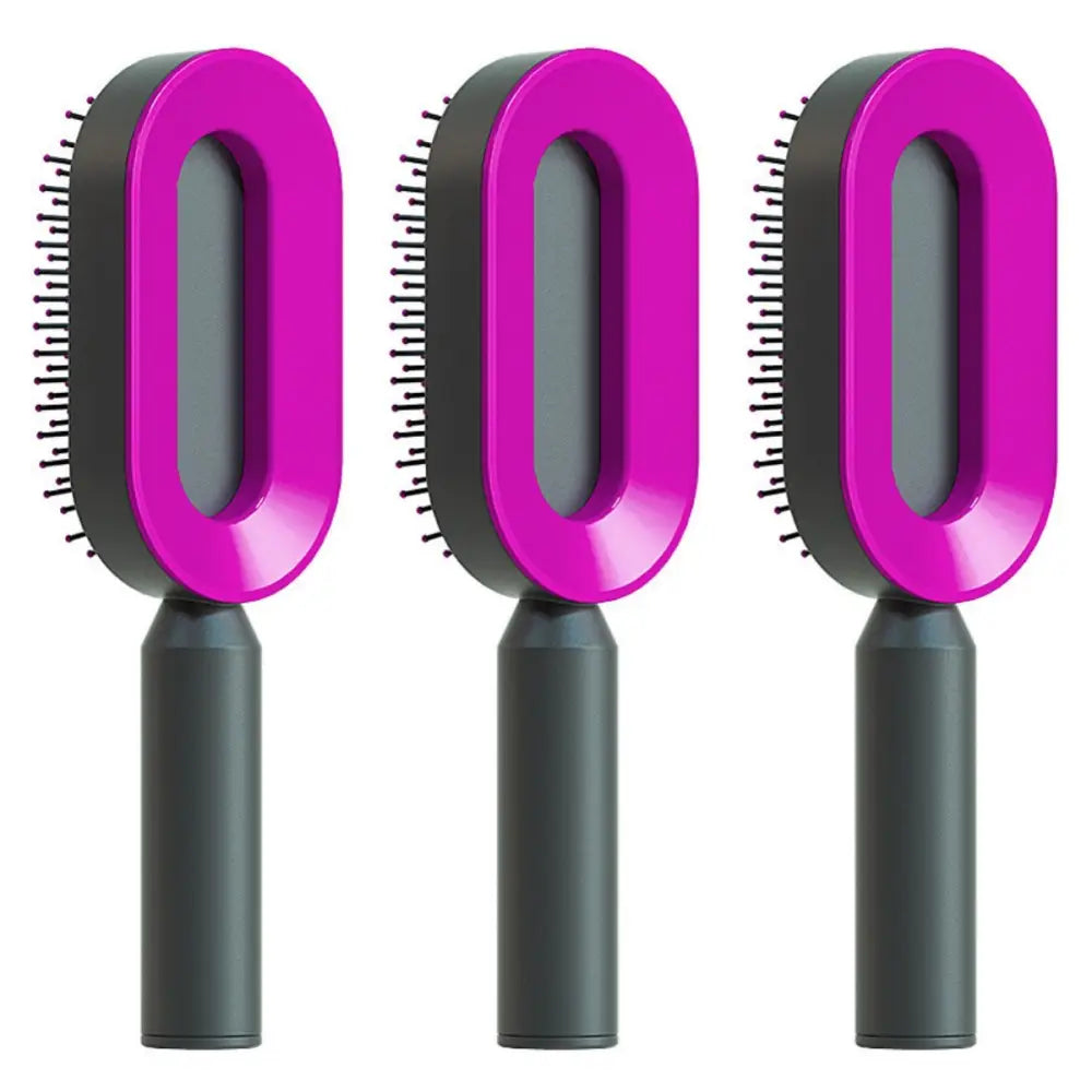 Self Cleaning Hairbrush with 3D Air Cushion for Healthy Hair Set S