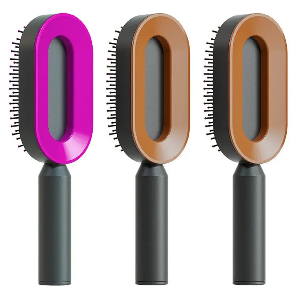 Self Cleaning Hairbrush with 3D Air Cushion for Healthy Hair Set U