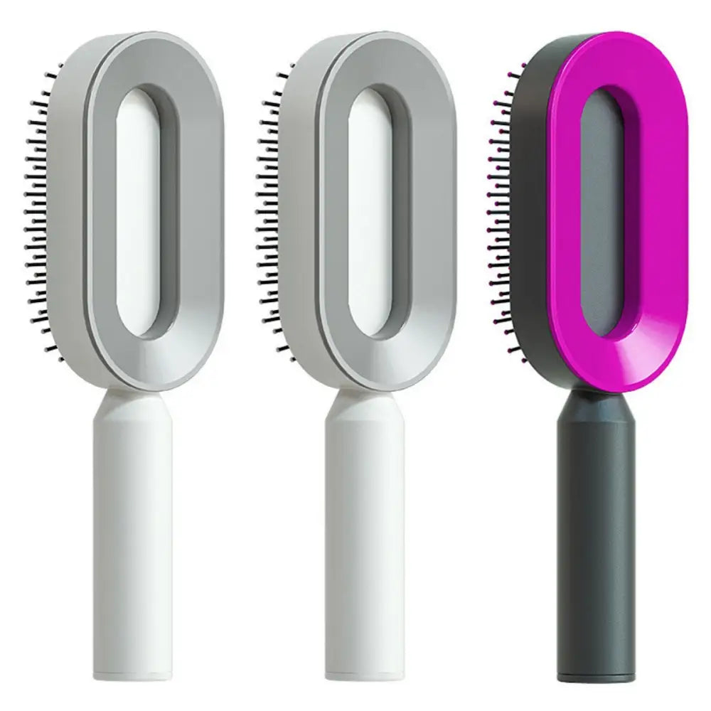 Self Cleaning Hairbrush with 3D Air Cushion for Healthy Hair Set W