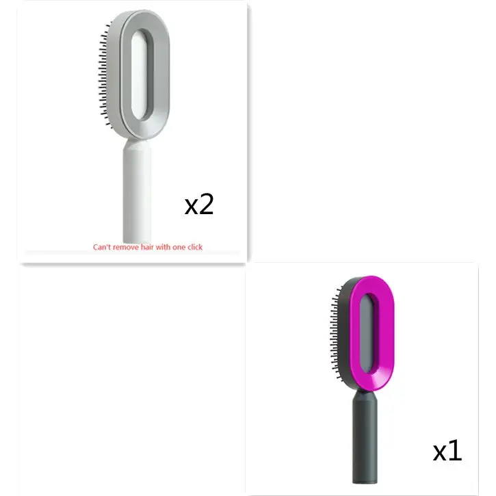 Self Cleaning Hairbrush with 3D Air Cushion for Healthy Hair Set3