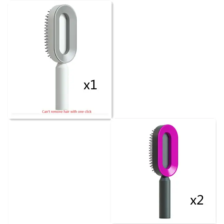 Self Cleaning Hairbrush with 3D Air Cushion for Healthy Hair Set4