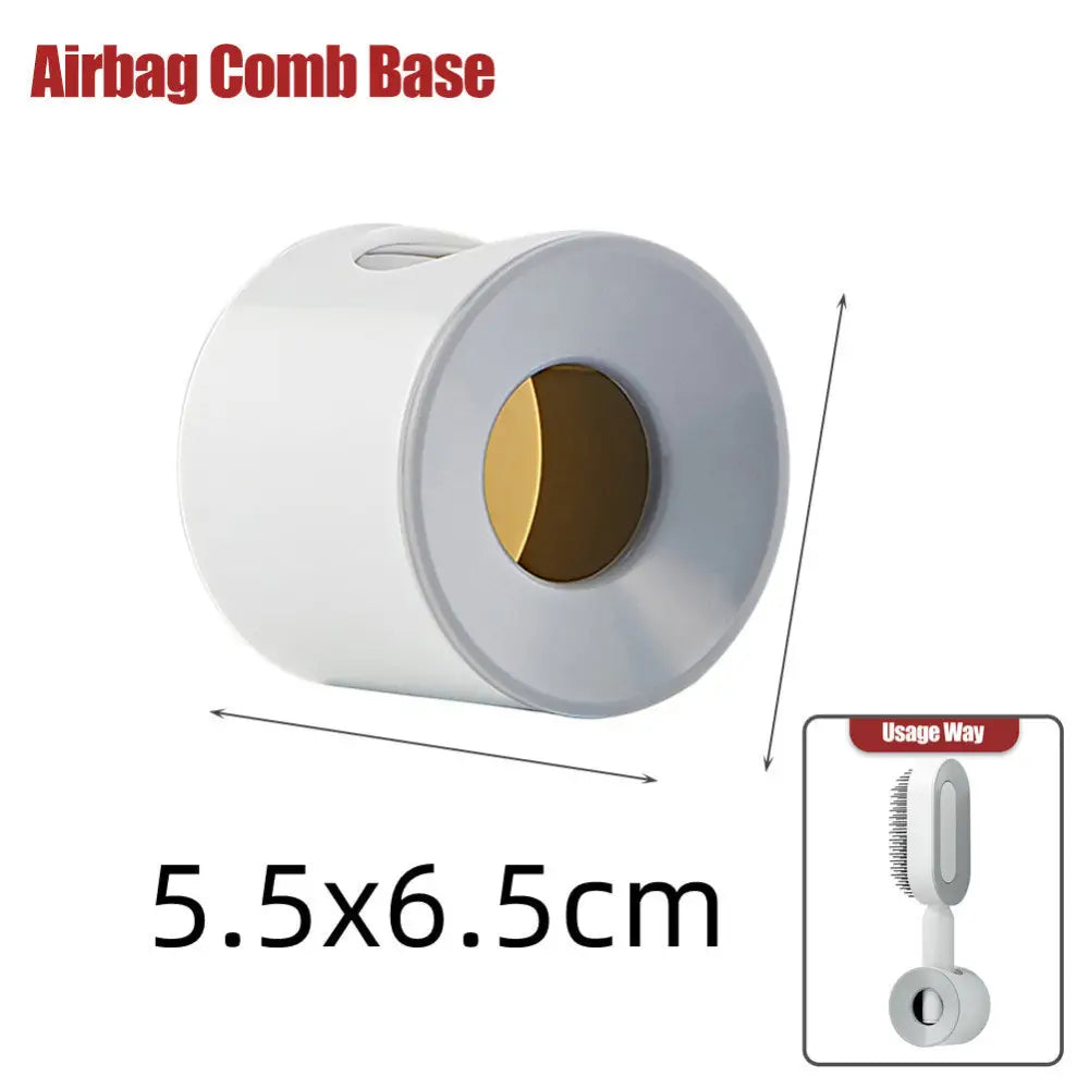 Self Cleaning Hairbrush with 3D Air Cushion for Healthy Hair White base