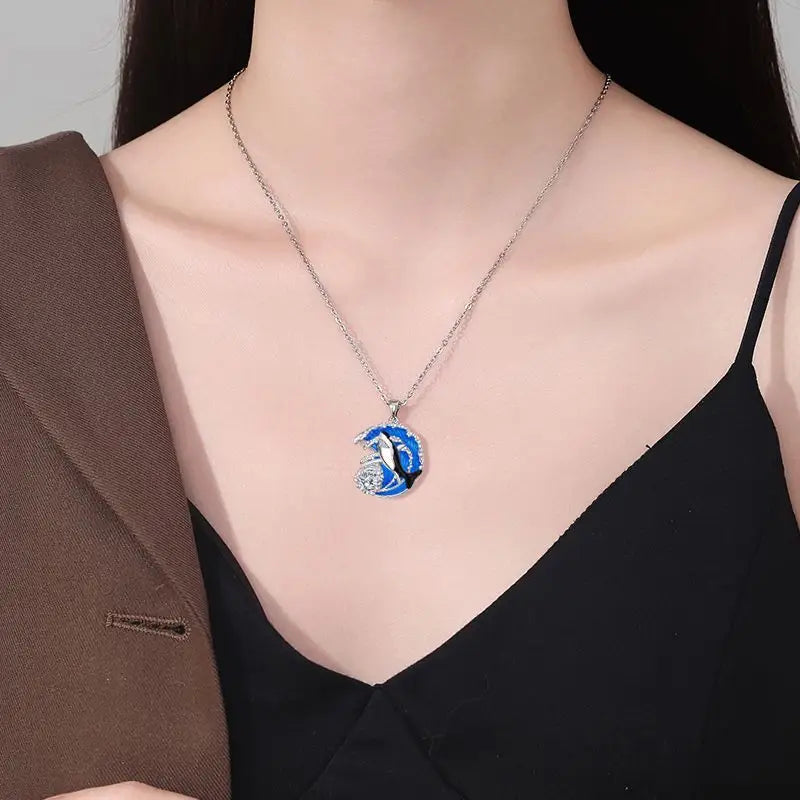 Shark Luxe Crystal Pendant Necklace - Shark Necklace