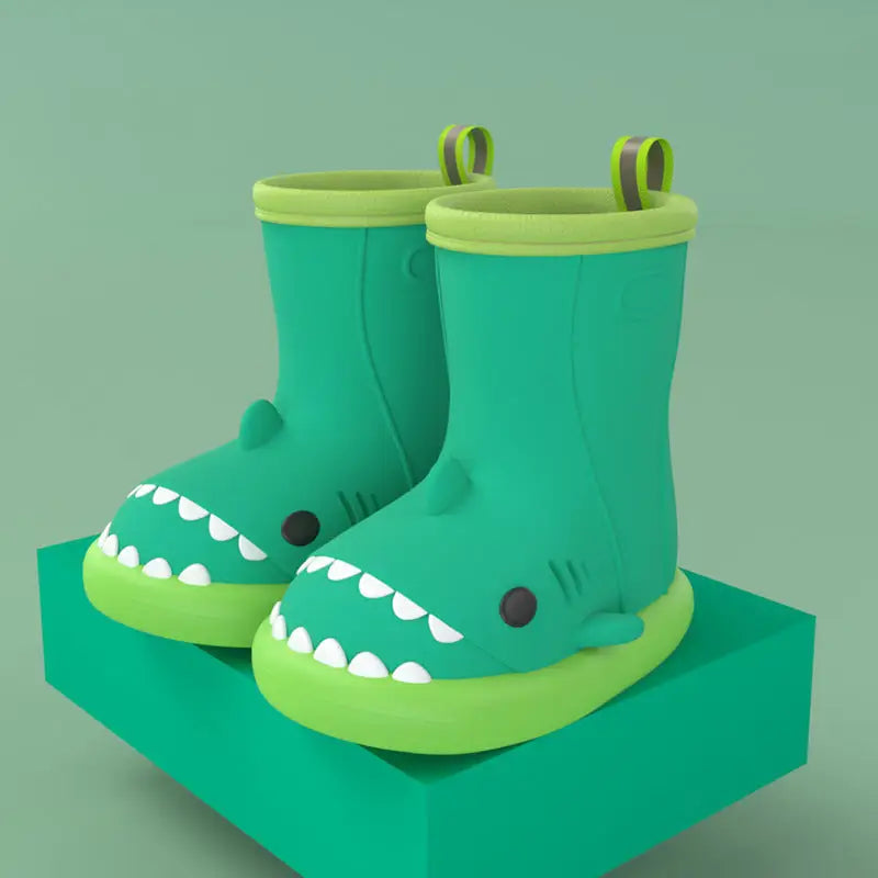 Shark Splash Rain Boots - Green edge green / Size140 - 4