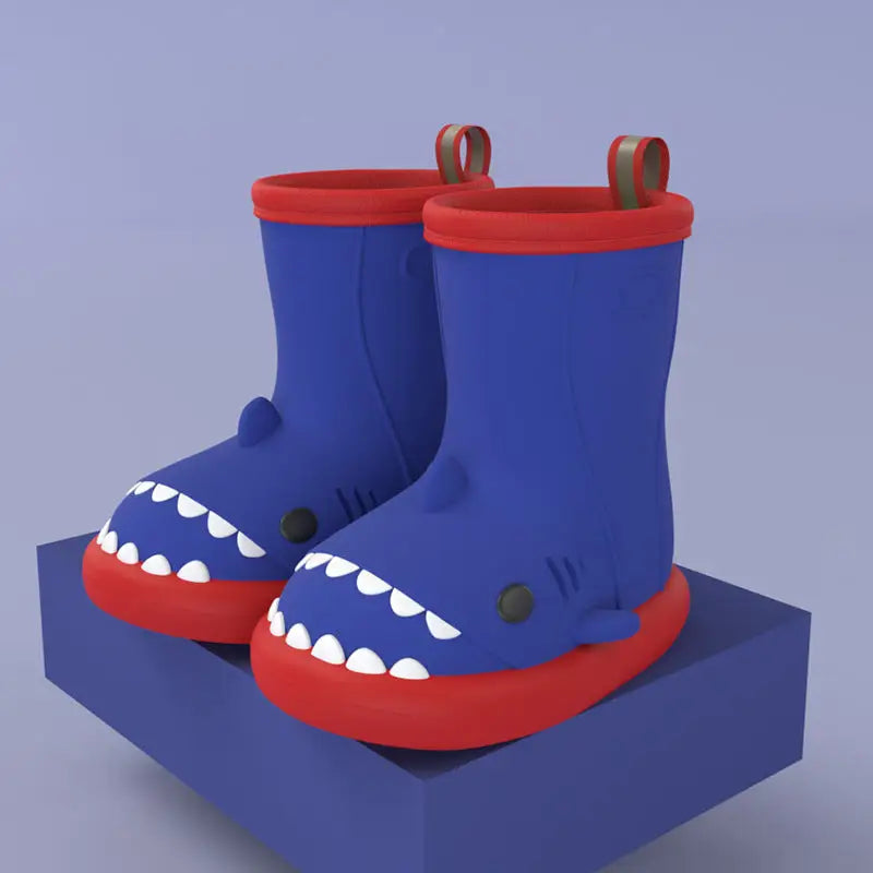 Shark Splash Rain Boots - Red edge blue / Size140 - 4