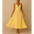 Silhouette: Glam Strap Elegance Party Dress - Yellow / S