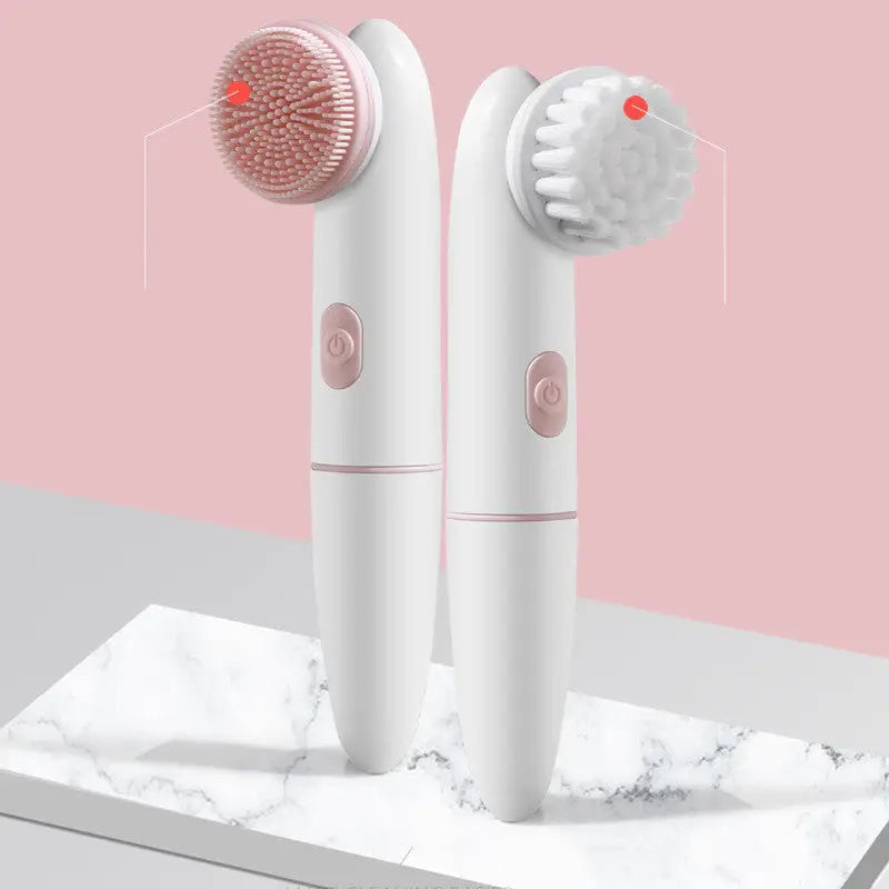 Silicone and PBT Waterproof Electric Cleaning Brush Pink Blue