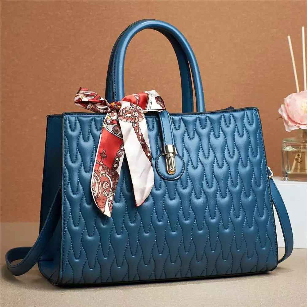 SilkDaze Soft Leather & Diamond Embossed Shoulder Bag