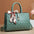 SilkDaze Soft Leather & Diamond Embossed Shoulder Bag - Green