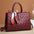 SilkDaze Soft Leather & Diamond Embossed Shoulder Bag - Purplish Red