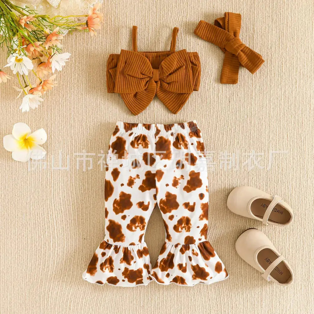 Sisterly Chic Bow Set - Light Brown / 80cm