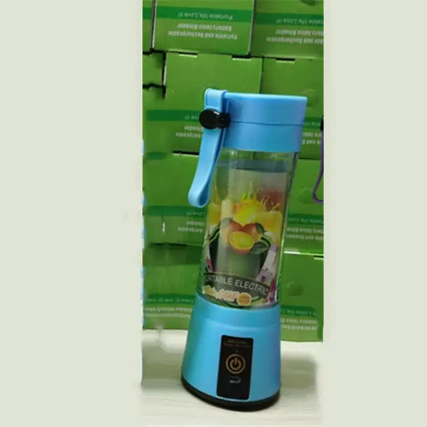 Six 6 Blade Portable Blender for Smoothies and Juices Blue / Two Knives