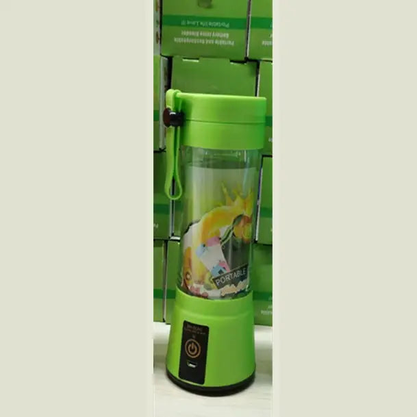 Six 6 Blade Portable Blender for Smoothies and Juices Green / Two Knives