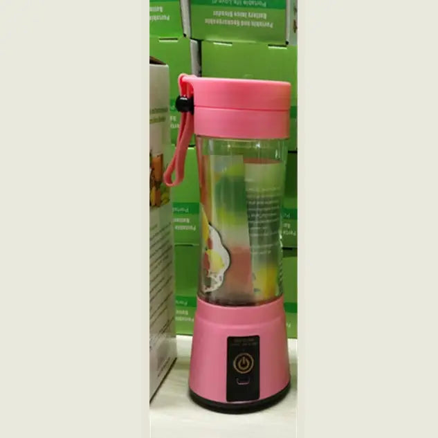 Six 6 Blade Portable Blender for Smoothies and Juices Pink / Two Knives