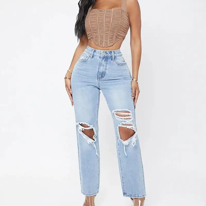 Sleek High Waisted Denim
