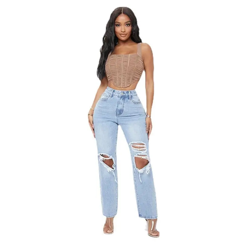 Sleek High Waisted Denim