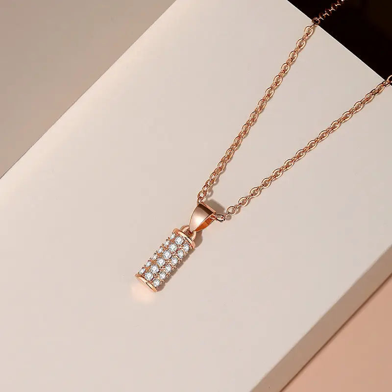 SleekLine: Women’s Elegant Flat Stick Necklace - Copper Plating Champagne Gold