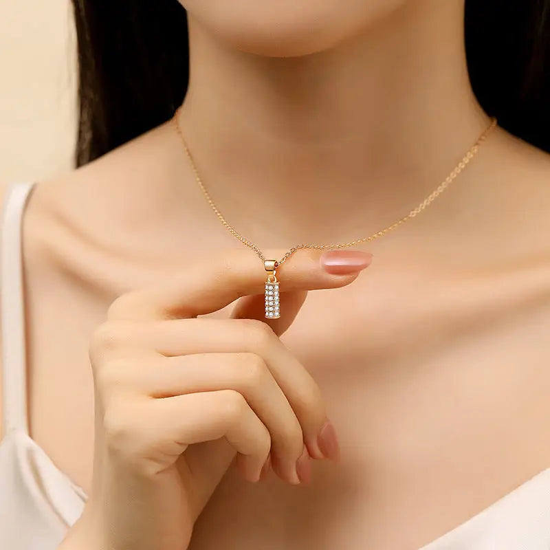 SleekLine: Women’s Elegant Flat Stick Necklace - Copper Plating Champagne Gold