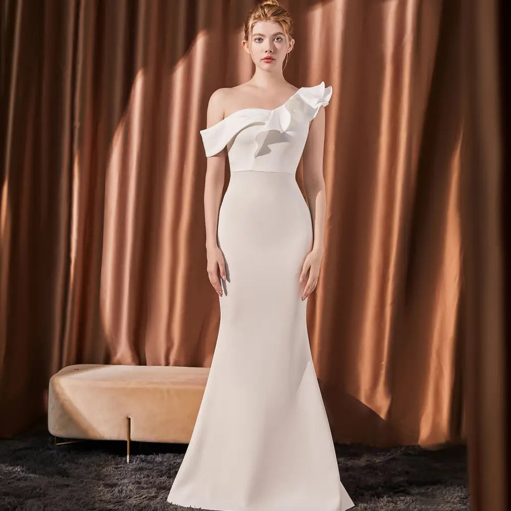 Sleeveless Mid Waist Zipper Dress in Multiple Colors - White 18732 / S