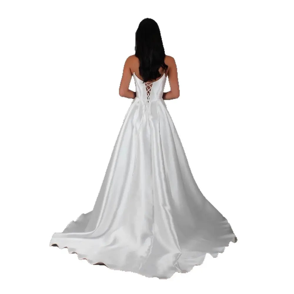 Sleeveless Polyester Long Skirt in White or Ivory