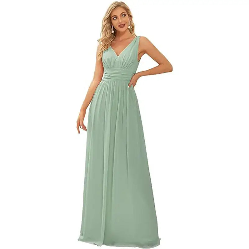 Sleeveless Polyester Wedding Skirt for Women in Multiple Sizes - Mint Green / US2