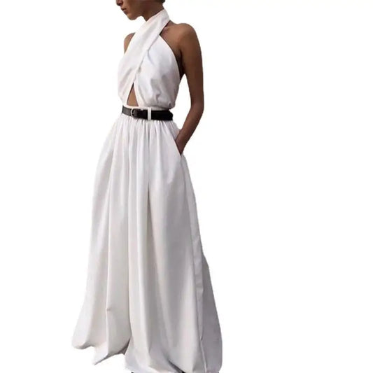 Slinky Halter Backless Jumpsuit