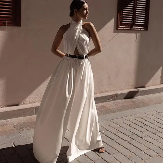 Slinky Halter Backless Jumpsuit