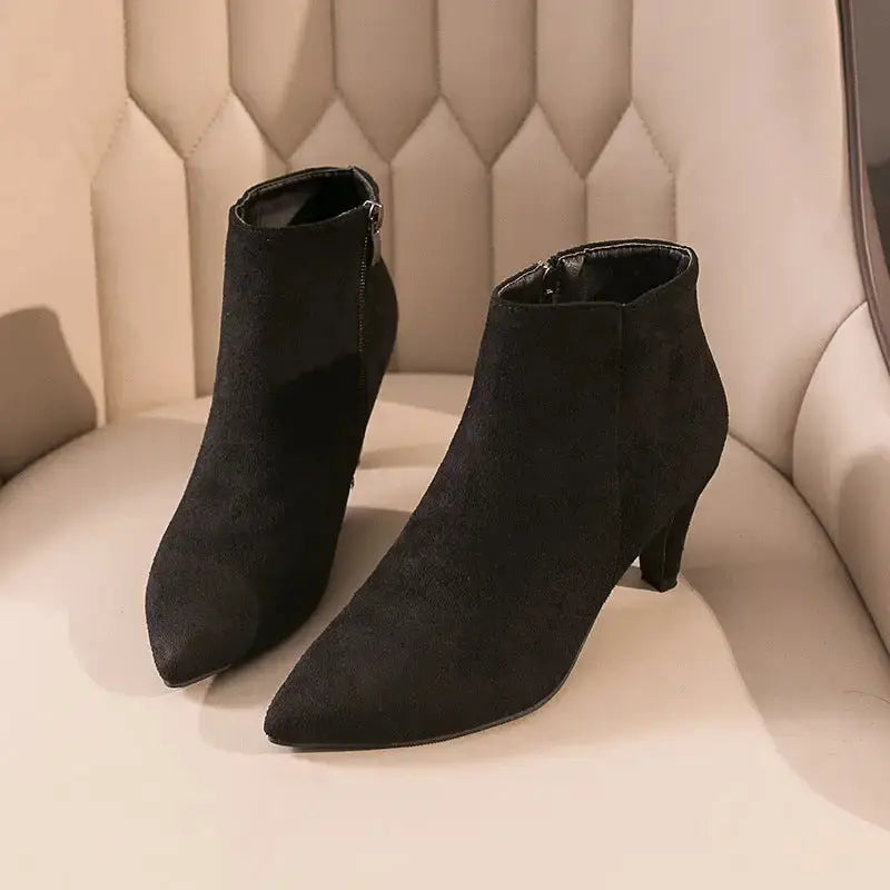 Slip-stop Stiletto Boots - Black / 35