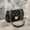 Small Square Leather Suitcase 21CM Soft Cowhide Travel Bag - Black / 21x8x13CM