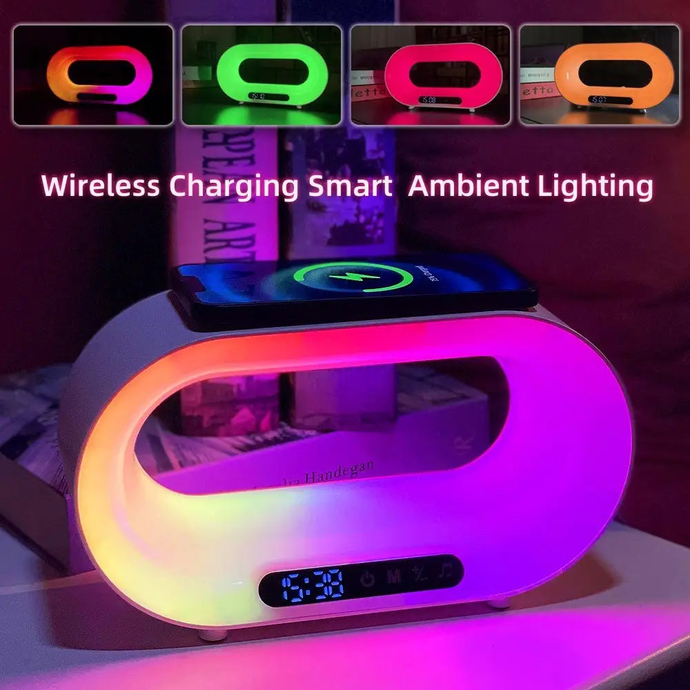 Smart Sleep Alarm Clock with APP Controlled Dimmable Night Light USB / White