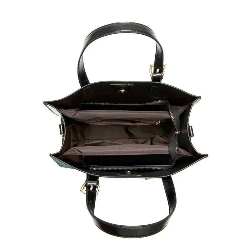 Snake Pattern Medium Suitcase with Striped Polyester Lining