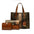Snake Pattern Medium Suitcase with Striped Polyester Lining - Dark Brown