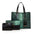 Snake Pattern Medium Suitcase with Striped Polyester Lining - Green