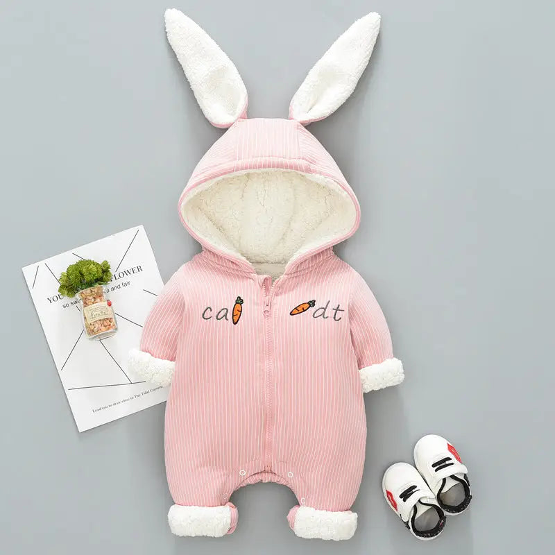 SnuggleSuit: Cozy Winter Jumpsuit for Babies - Pink / 80cm