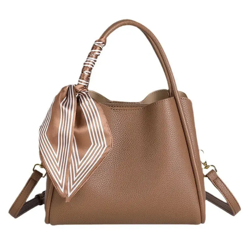 Soft Genuine Leather Suitcase with Three Dimensional Pocket