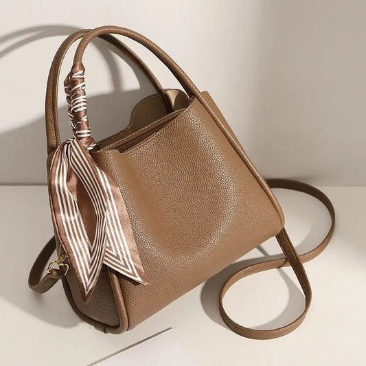 Soft Genuine Leather Suitcase with Three Dimensional Pocket