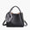 Soft Genuine Leather Suitcase with Three Dimensional Pocket - Black