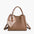 Soft Genuine Leather Suitcase with Three Dimensional Pocket - Brown