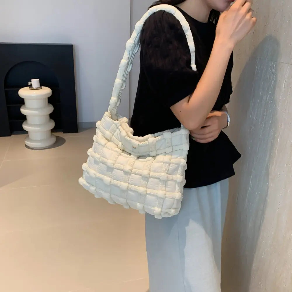 Soft Nylon Square Vertical Suitcase Bag with Multiple Pockets