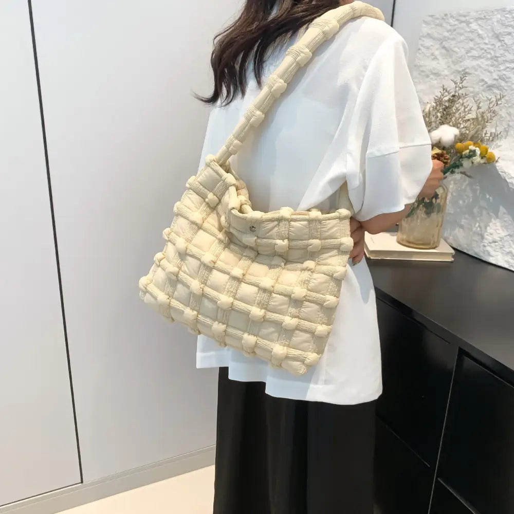 Soft Nylon Square Vertical Suitcase Bag with Multiple Pockets