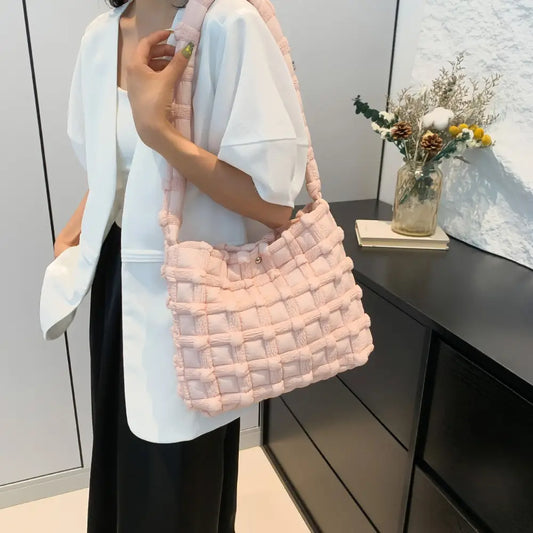 Soft Nylon Square Vertical Suitcase Bag with Multiple Pockets