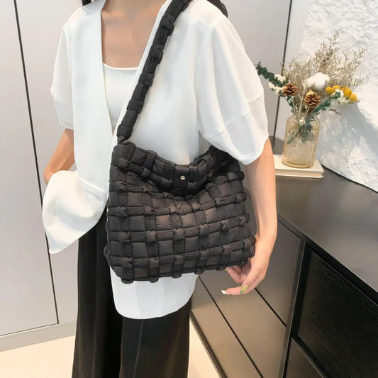 Soft Nylon Square Vertical Suitcase Bag with Multiple Pockets