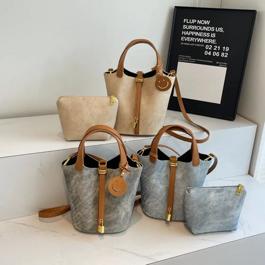 Soft PU Horizontal Square Bag with Camera Pocket and 3D Outer Pockets