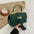 Soft PU Horizontal Square Bag with Nylon Lining and Internal Zipper Pocket - Green